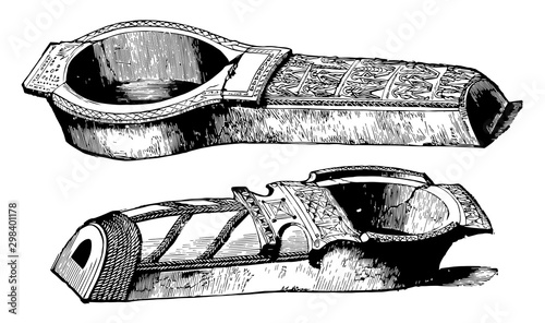 Glazed Coffins, from Warka vintage illustration.