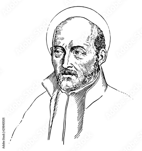 Ignatius of Loyola, vintage illustration photo