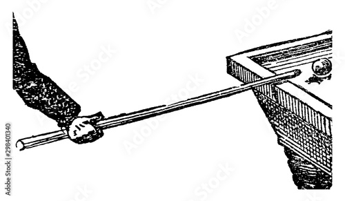 The Cue vintage illustration.