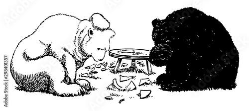 Bears 14, vintage illustration