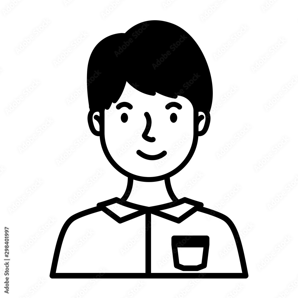 man avatar character line style man avatar character line style