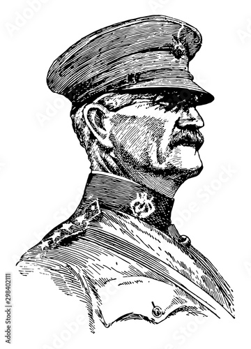John J. Pershing, vintage illustration