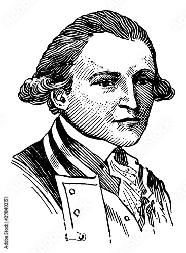 Captain James Cook, vintage illustration