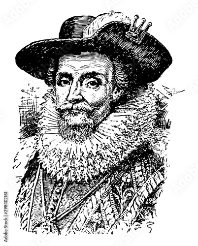 James I, vintage illustration photo