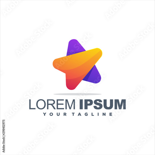 awesome star gradient logo design