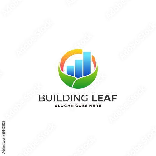 Free Download Building With Leaf and Circle Illustration Vector Template. - GFXLoad