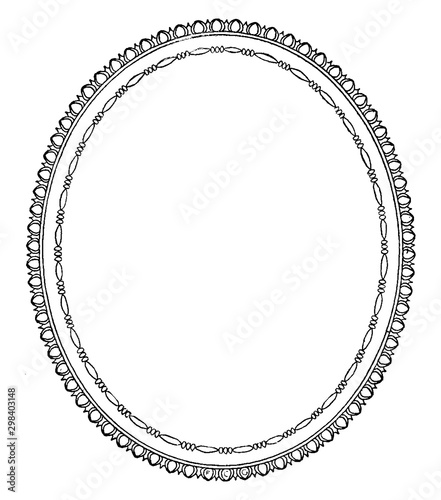 Oval Frame is a simple design, vintage engraving.