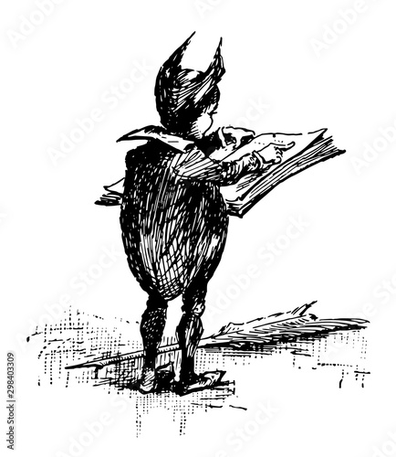 Thirteen Boys, vintage illustration