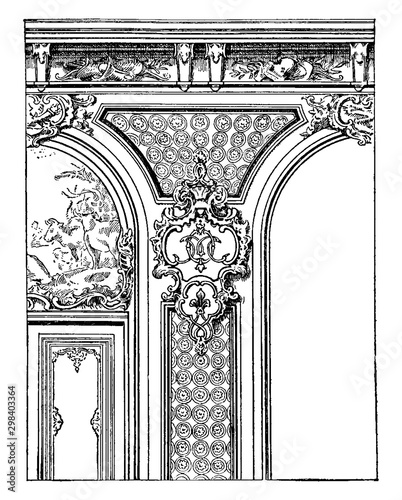 Regency Style, during the Regency era in the early 19th century,  vintage engraving.