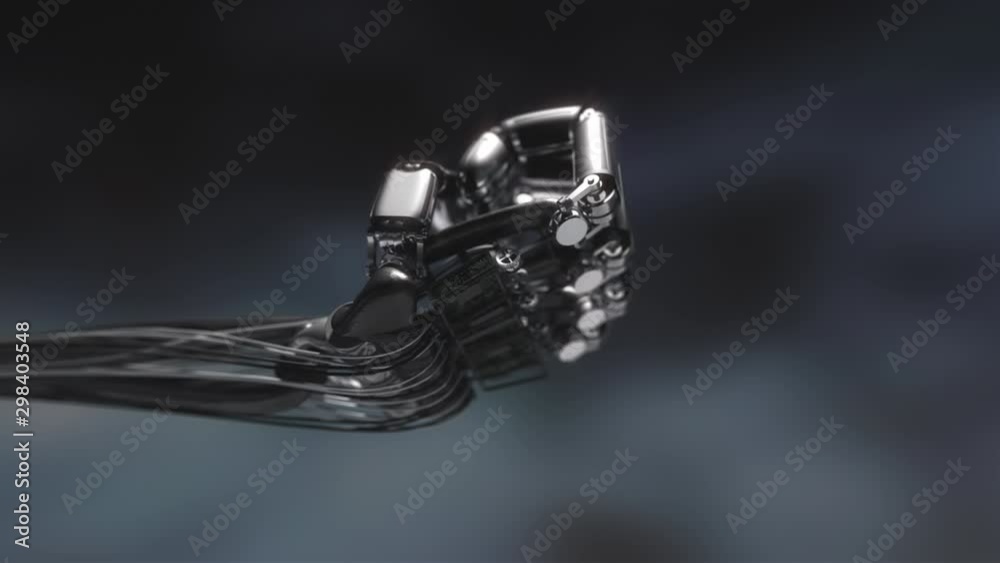 Vidéo Stock Robot hand. CG render of robot hand animated to show off