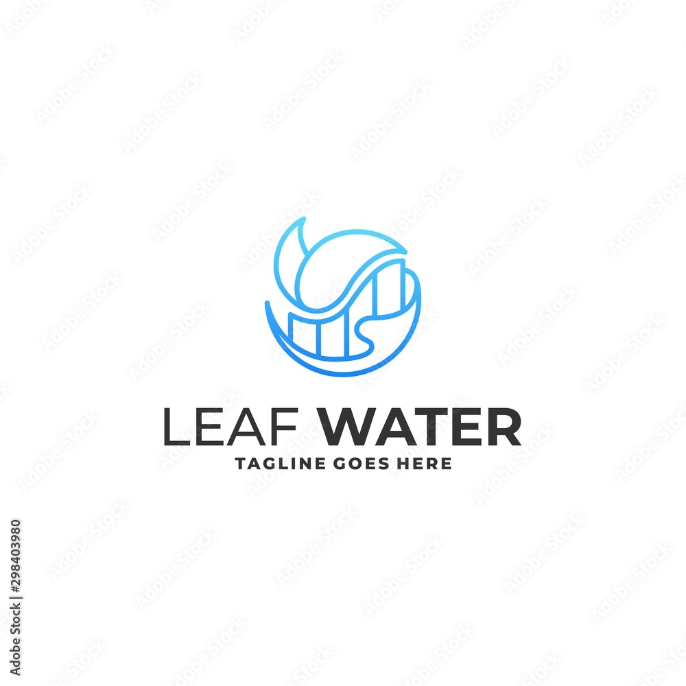 Leaf with Water Designs Concept illustration Vector Template. Leaf with Water Designs Concept illustration Vector Template.