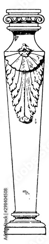 Wooden Terminus, would discourage,  vintage engraving.