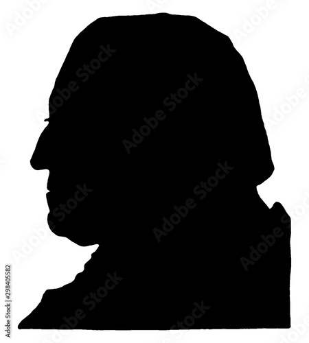 George Washington - Silhouette, vintage illustration