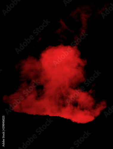Fire smoke on black background. Red smoke background