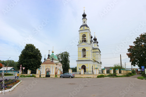 Old Resurrection Church in russian old town Plyos, Russia