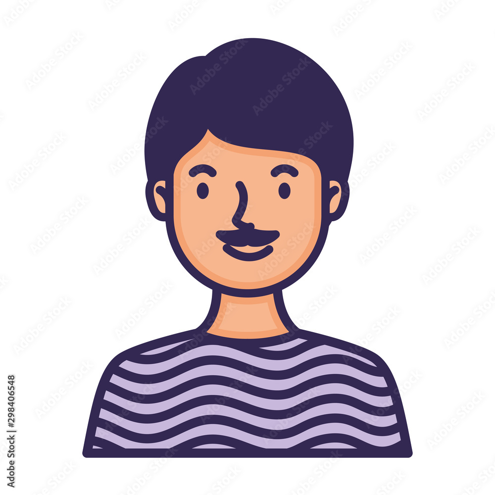 man with mustache avatar character fill style man with mustache avatar character fill style