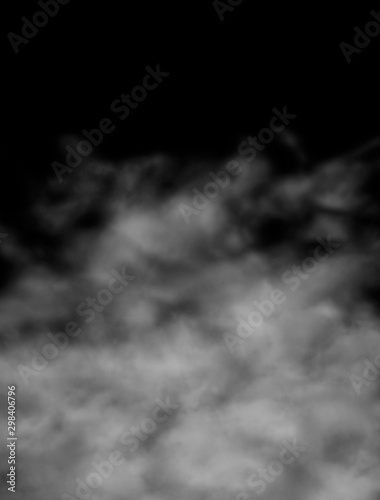 White smoke on black background. White smoke brush
