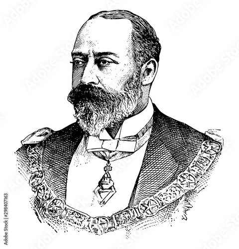 Edward VII, vintage illustration