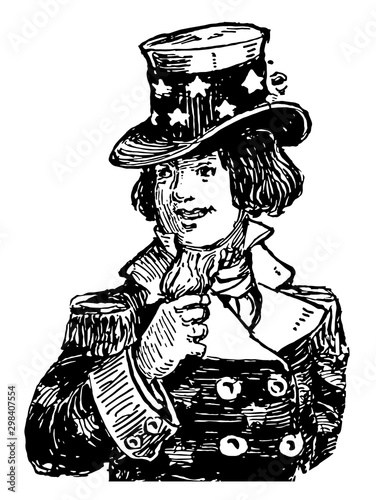 Uncle Sam vintage illustration. photo