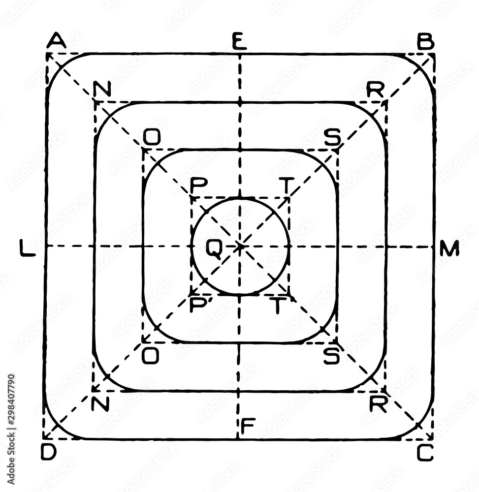 Box Exercise, range of motion of the movement, vintage engraving. Stock