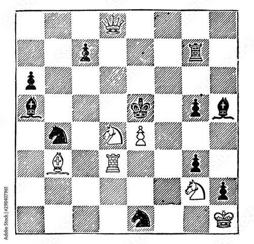 Chess Strategy vintage illustration.
