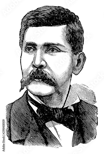 Porfirio Diaz, vintage illustration