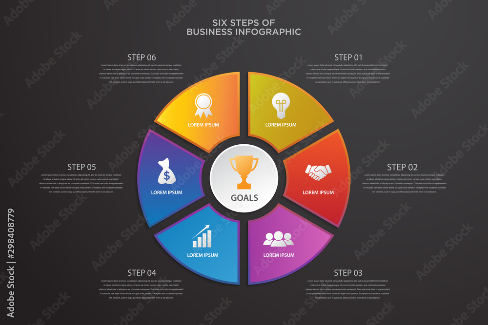 infographic template with six step instructions, can use for ...