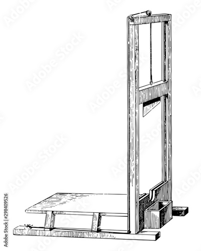 Guillotine vintage illustration.