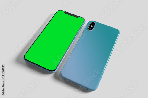 Smartphone Screen and Case Mockup - 3d rendering