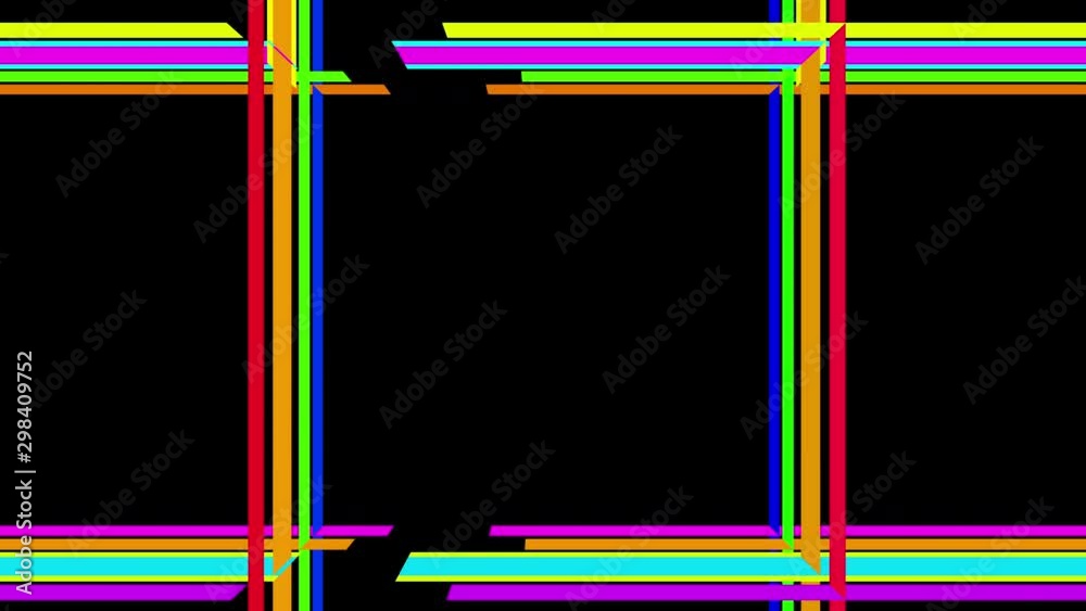 Parallel Frame Parallel and vertical lines of different colors move to form a frame on ...
