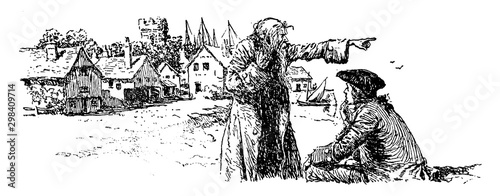 Ancient Mariner, vintage illustration