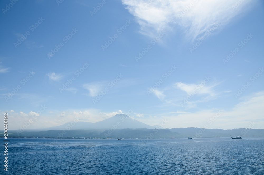 blue sea and Volcano mountain, East Java, Indonesia blue sea and Volcano mountain, East Java, Indonesia