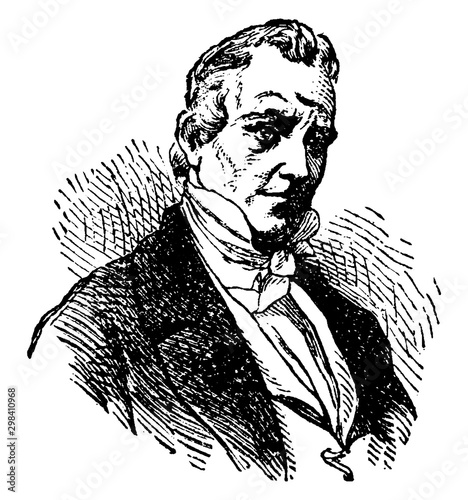 James Buchanan, vintage illustration