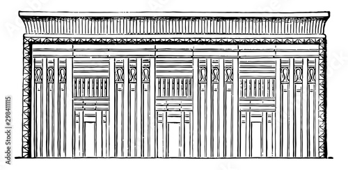 Sarcophagus of Menkera vintage illustration.
