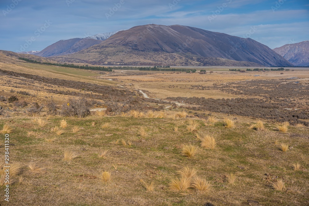 Scenic view of mount Sunday, New Zealand. Mount Sunday is one of the shooting place for Lord of the Rings Scenic view of mount Sunday, New Zealand. Mount Sunday is one of the shooting place for Lord of the Rings