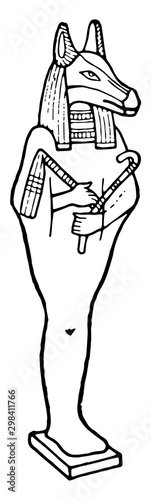 Egyptian God of Darkness vintage illustration.