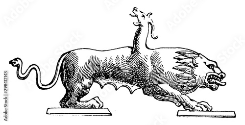 Foto Chimera vintage illustration.
