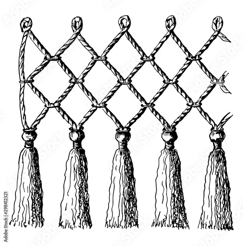 Rope Netting  at once simple and effective, vintage engraving.