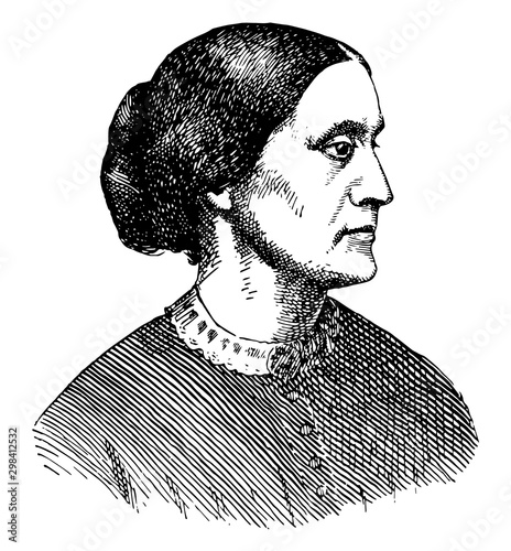 Susan B. Anthony, vintage illustration
