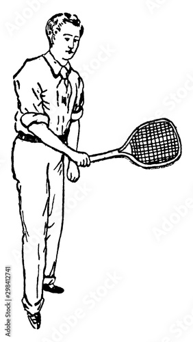 Backhand vintage illustration.