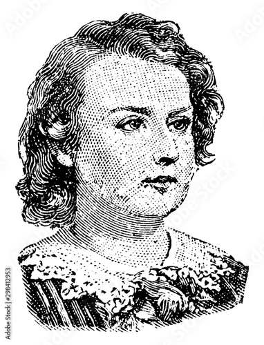Marie R. Bonheur, vintage illustration