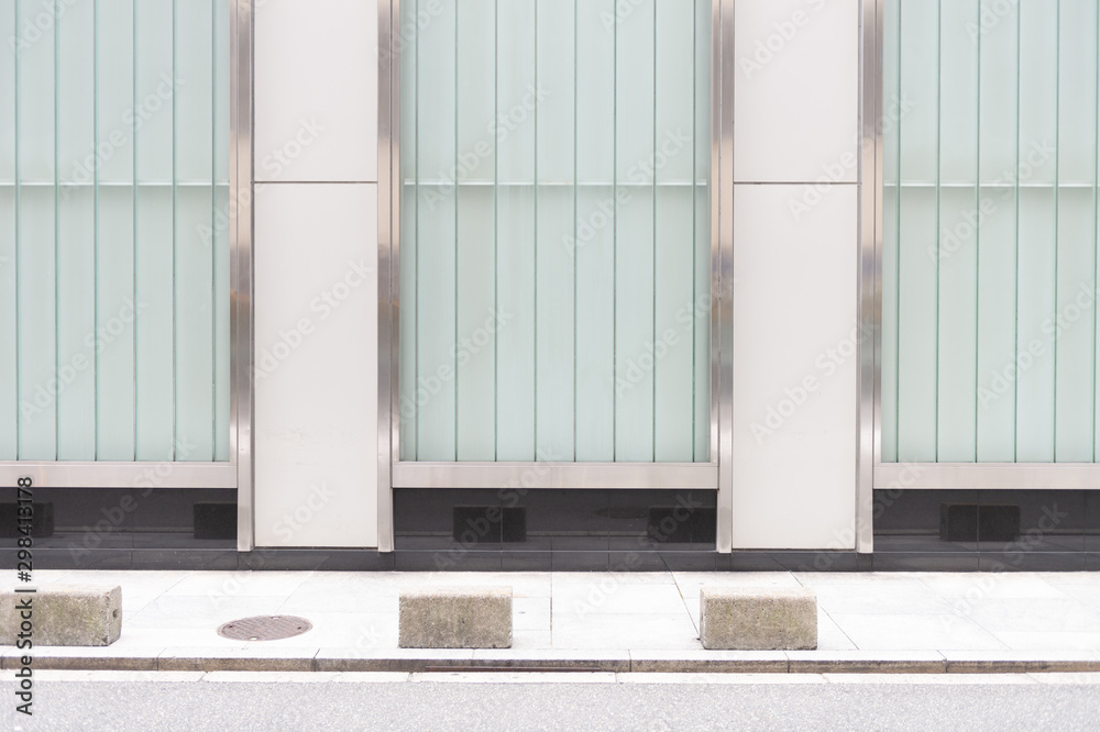 Fototapeta premium street wall background ,Industrial background, empty grunge urban street with warehouse brick wall