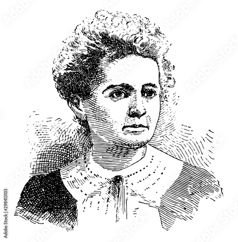 Marie Curie vintage illustration. photo