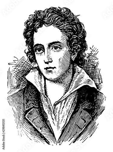 Percy Bysshe Shelley, vintage illustration