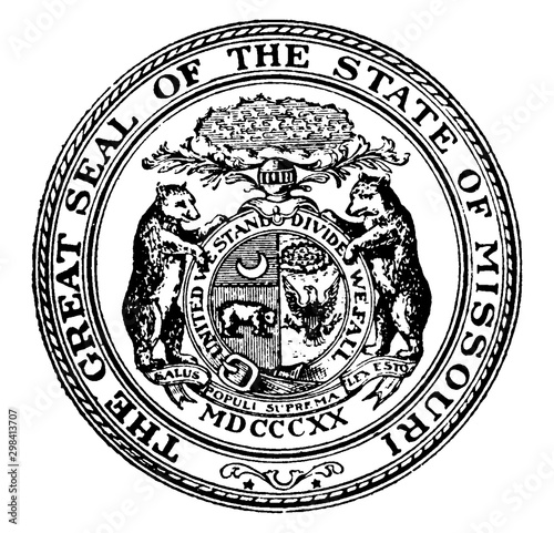 The Great Seal of the State of Missouri, vintage illustration