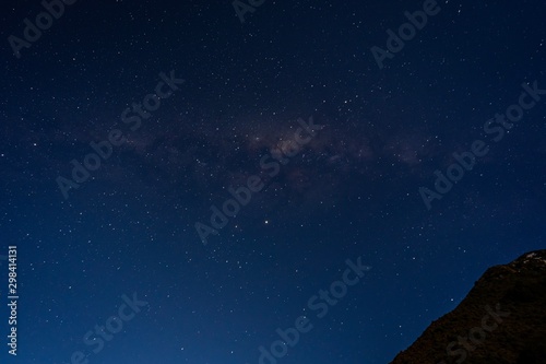 Starry night with Milky Way at Aoraki National Park, New Zealand