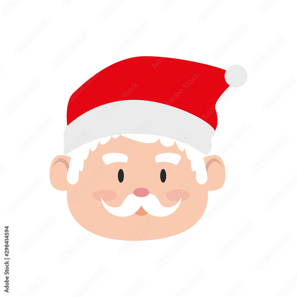 face of santa claus isolated icon vector illustration design