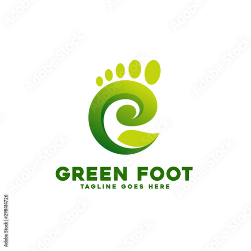 Organic foot Logo Symbol combination of Leaf vector design