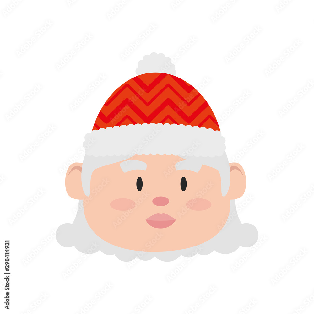 face of santa claus female isolated icon vector illustration design face of santa claus female isolated icon vector illustration design