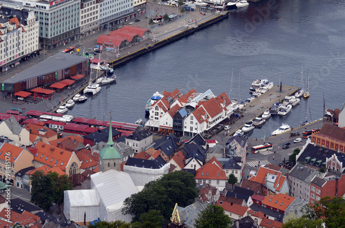 Bergen aerial panoramic view. Norway